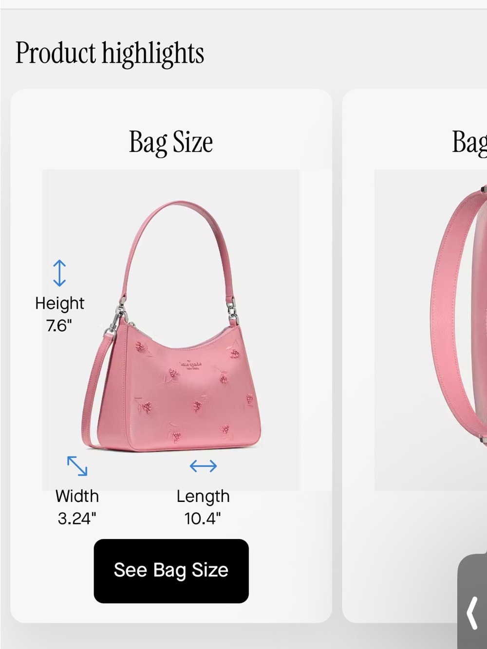 kate spade Pink Embossed Cherry Shoulder Bag - Picture 5 of 5